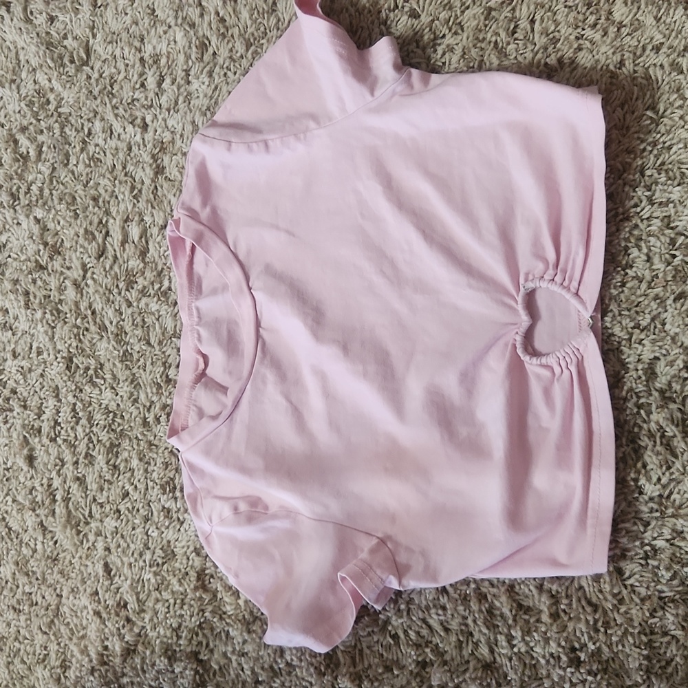 Womens pink cropped shirt